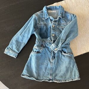 Zara Kids Blue Denim Jacket Dress